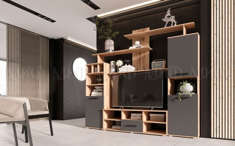 Гостиная Март-2 МДФ (Ш-2354 х В-1832 х Г-470 мм)/Разные Цвета